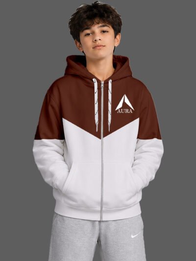 Boys Full Sleeve Color Block Hooded Sweatshirt