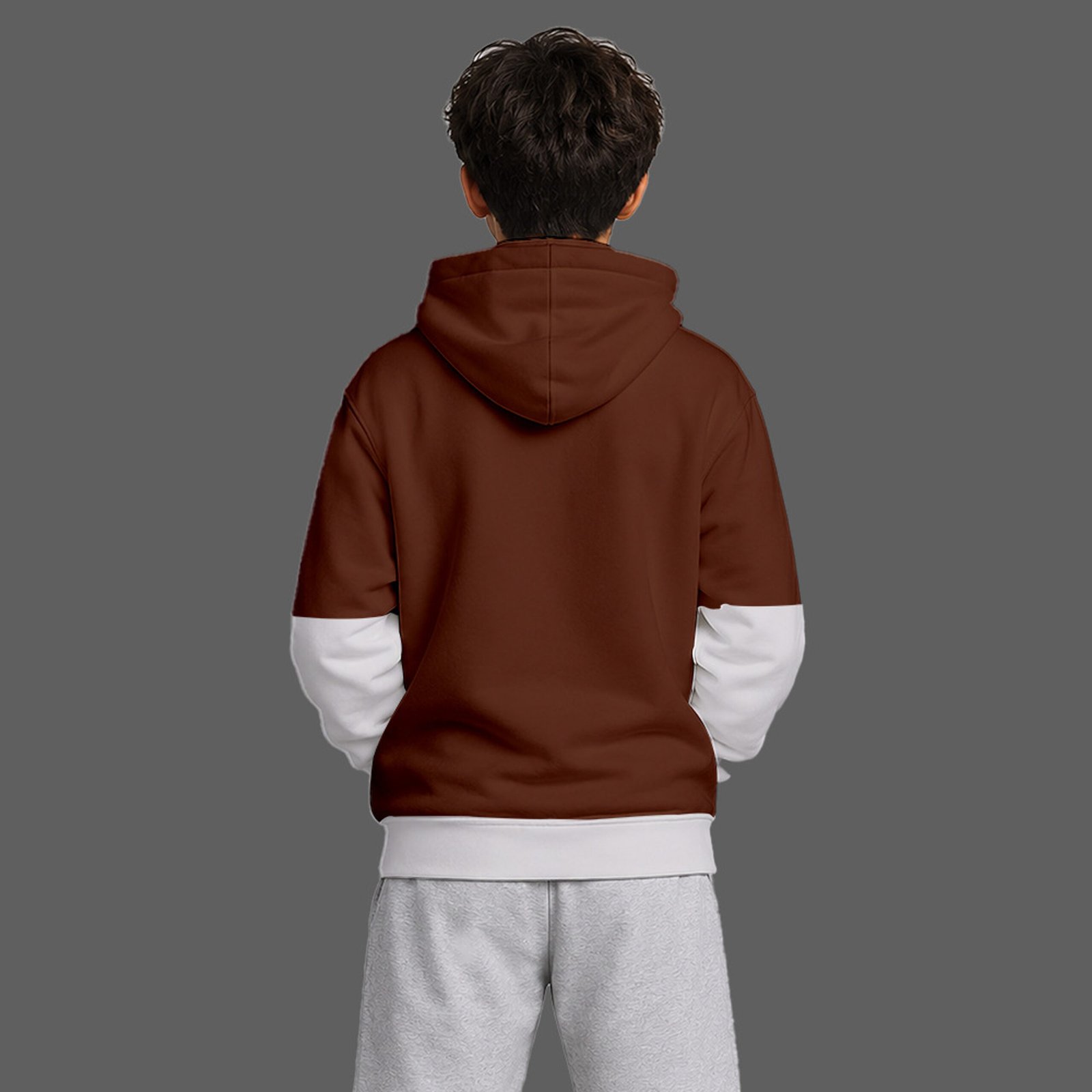 Boys Full Sleeve Color Block Hooded Sweatshirt - Image 3