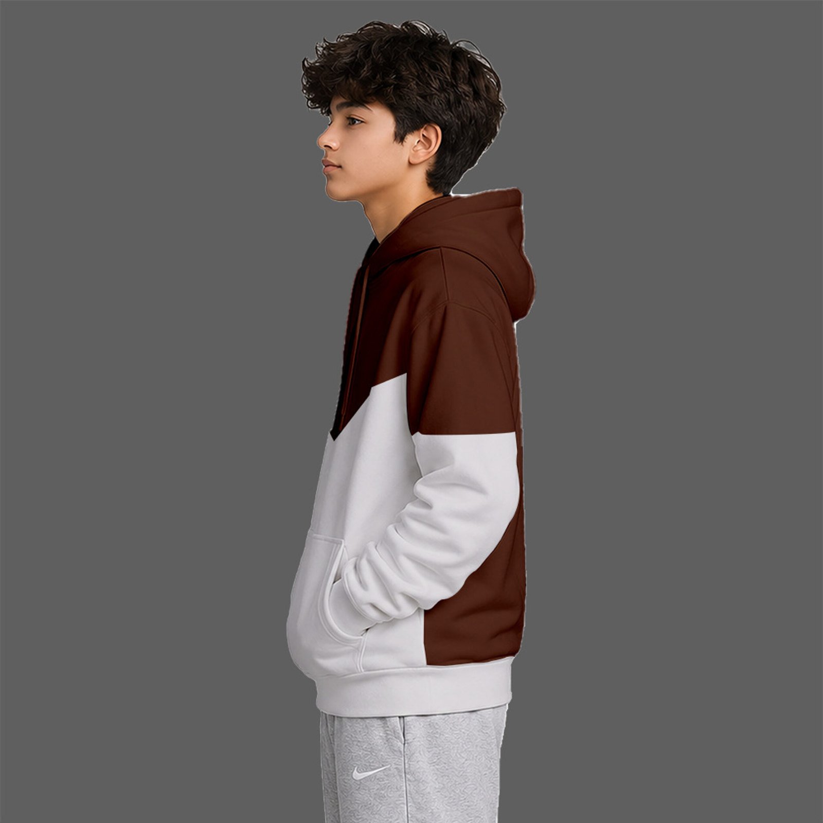 Boys Full Sleeve Color Block Hooded Sweatshirt - Image 2